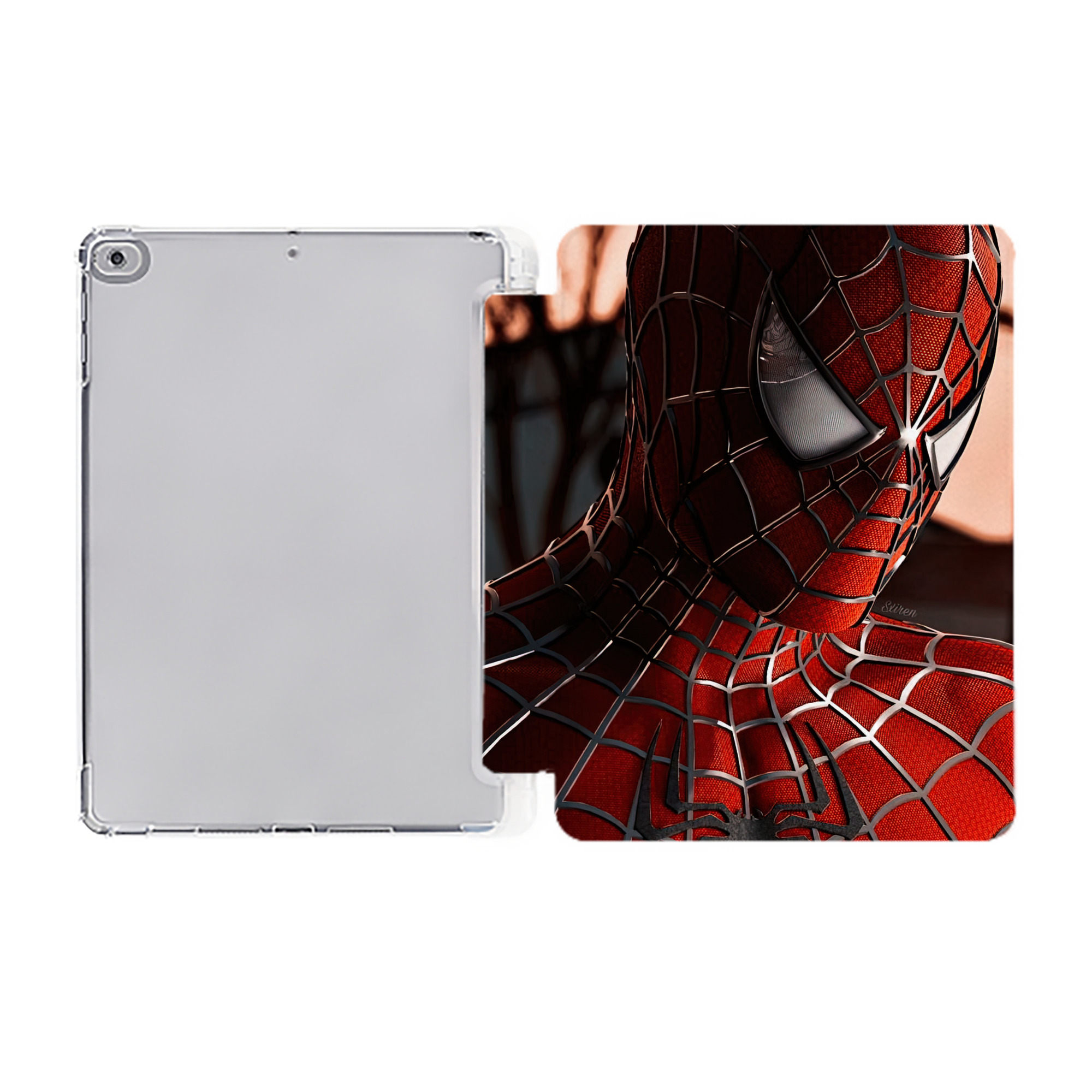 （画像用） Spider Man スパイダーマン IPad ケース ペン収納付き 三つ折りスタンド PUレザー×シリコン 対応機種9.5/10.5/10.9インチ